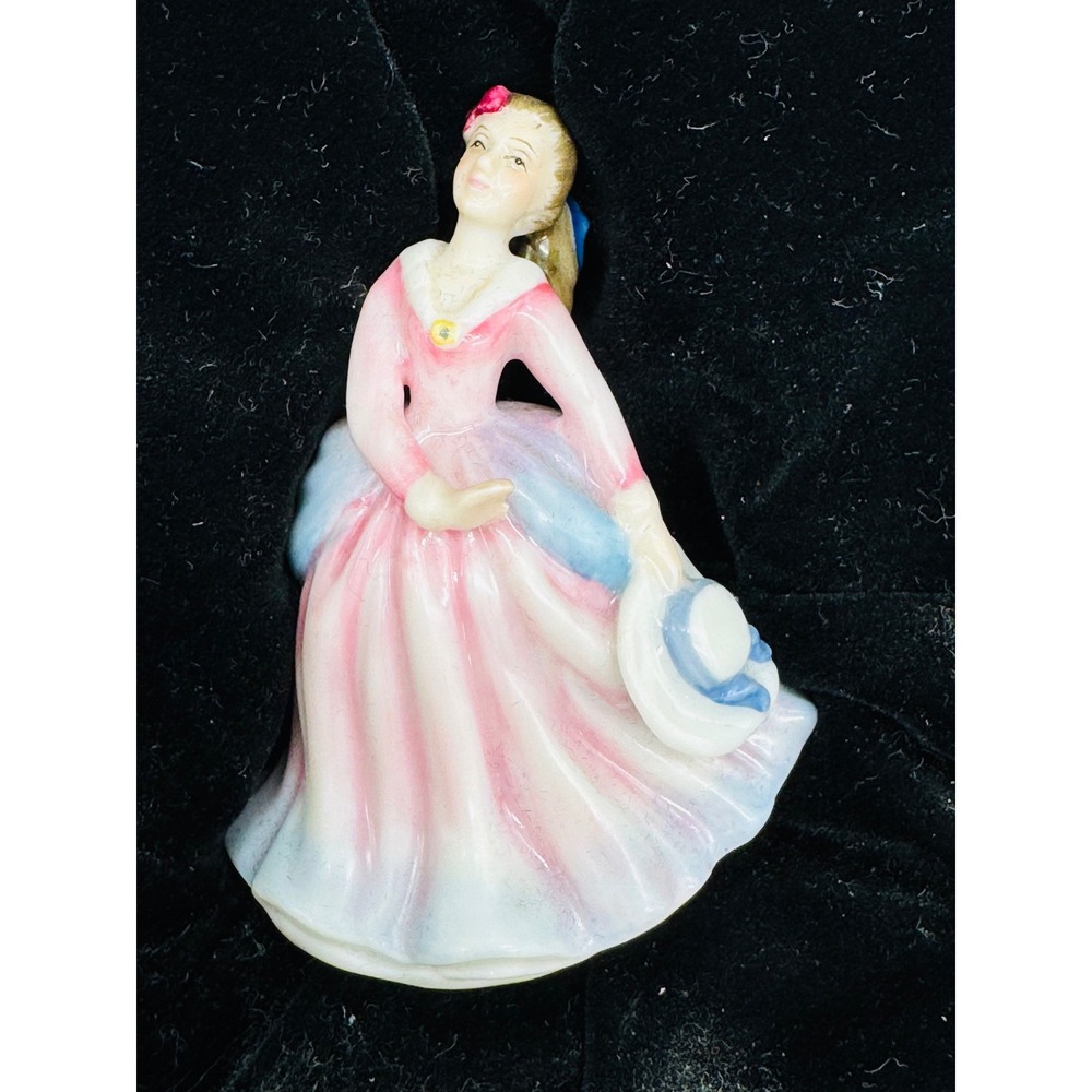 Royal Doulton Figurine Barbara Pink Blue Miniature Lady 16217 2.5 inch - Picture 3 of 11